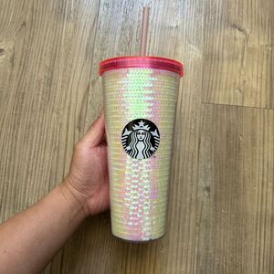 Starbucks Japan SAKURA 2024 Cold Cup Tumbler Sequin 651 ml